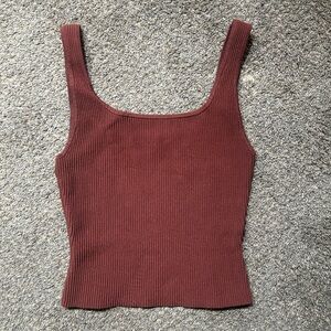 Aritzia Babaton Sculpt Knit Squareneck Tank—waist length